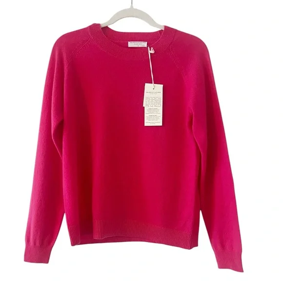 Majestic Filatures 100% Cashmere Crewneck Sweater. Bright Pink. NEW NWT! - Picture 1 of 7
